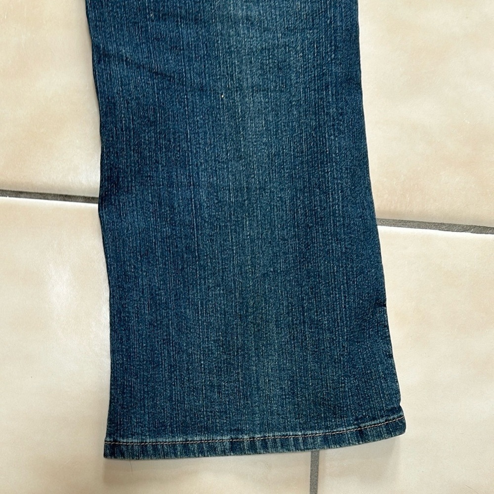 Cos Women’s Denim Y2K Boho Hippie Studded Embroidered Bootcut Blue Jeans Sz 12P - Picture 15 of 16